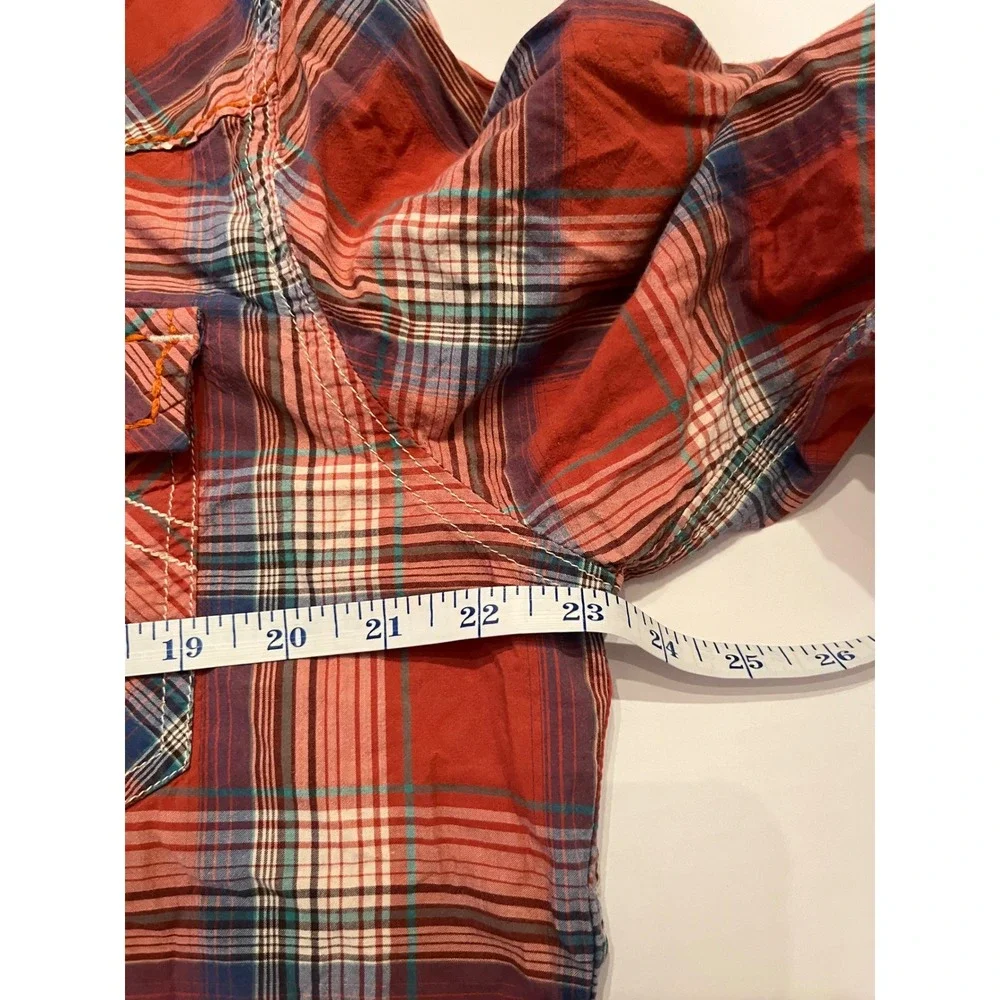 True Religion Long Sleeve Pearl Snap Long Sleeve‎ Shirt Western Plaid Size 3XL